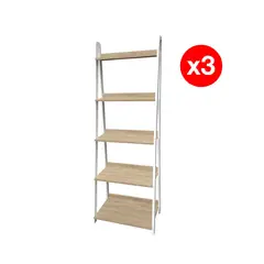 AGM - Set de Estantes Deco Melamina 5 Nivel(es) 60x170x38 cm Jerez/Blanco