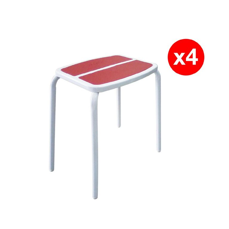 Set 4 Pisos Titan Rojo 40x41x28 cm