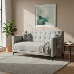 INTERMUEBLES - Sofá 2 cuerpos Conrad 135x80x77 cm Gris