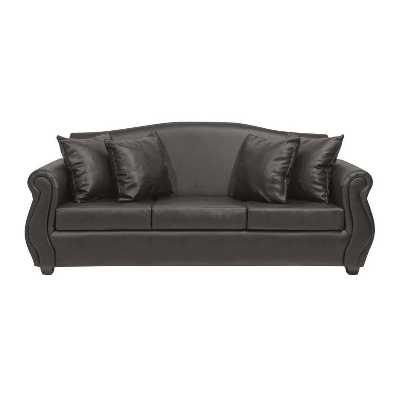 Sofá 3 Cuerpos Violeta 210X93X83 cm Cuero Sintético