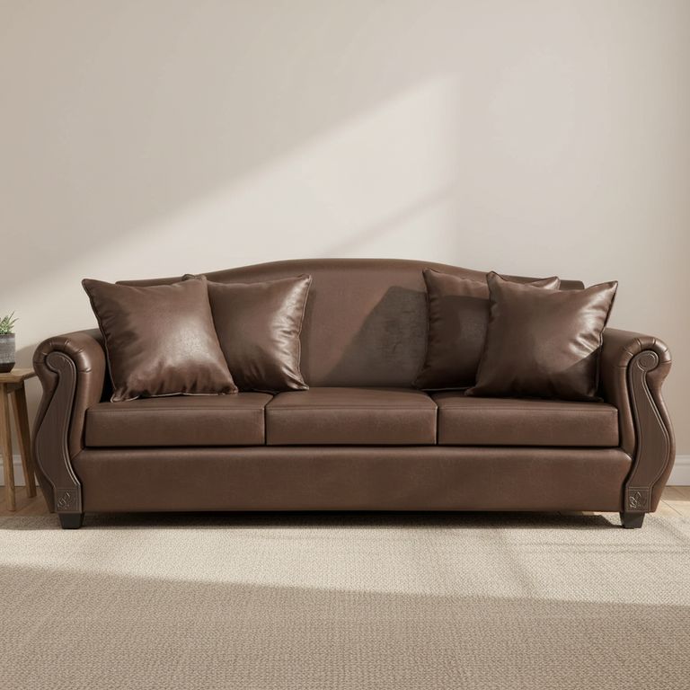 Sofá 3 Cuerpos New Bugambilia 210X93X83 cm Cuero Sintético