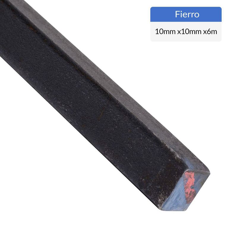 Fierro Liso Cuadrado Acero 10x10.5 mm 6 m