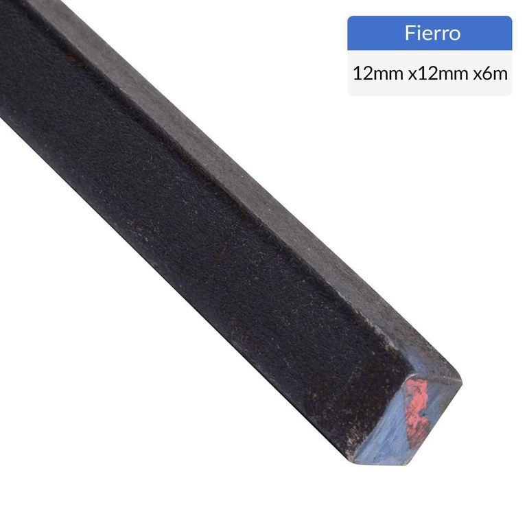 Fierro Liso Cuadrado Acero 12x12 mm 6 m
