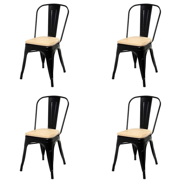 Pack 4 Sillas Beige 84x47x44 cm