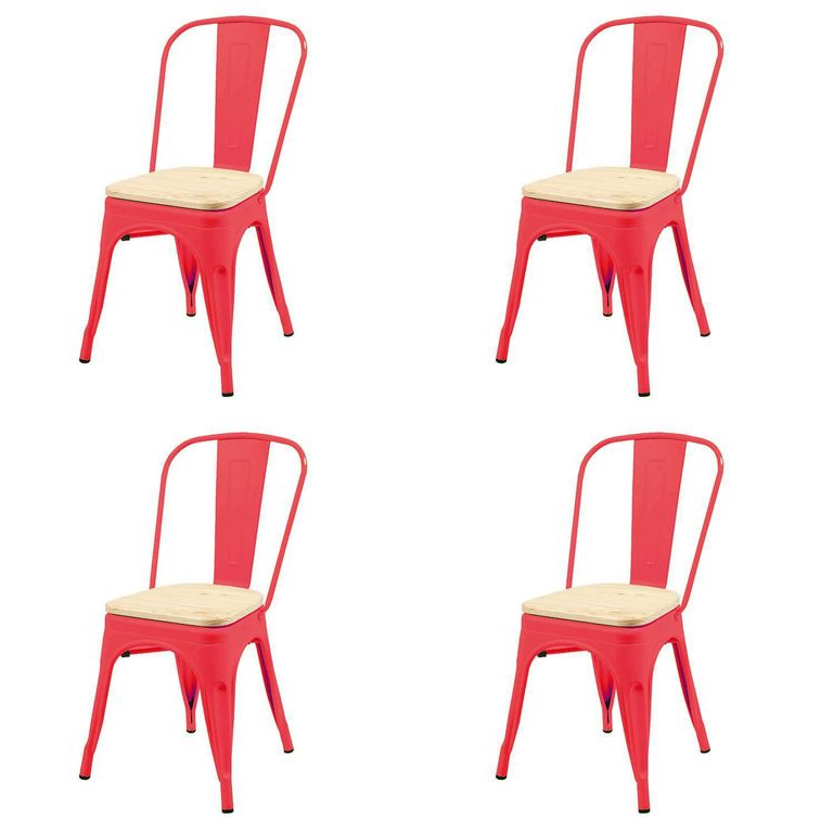 Pack 4 Sillas Beige 86x46x35 cm