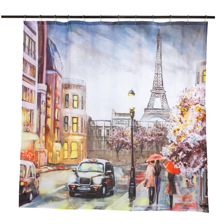 Set Cortina Baño Paris Taxi 180x180 cm