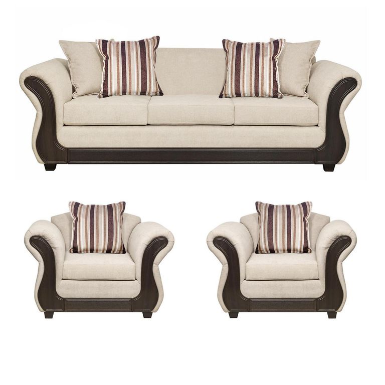 Set de Sofás Palermo 3 Cuerpos + 2 Sillones Tela