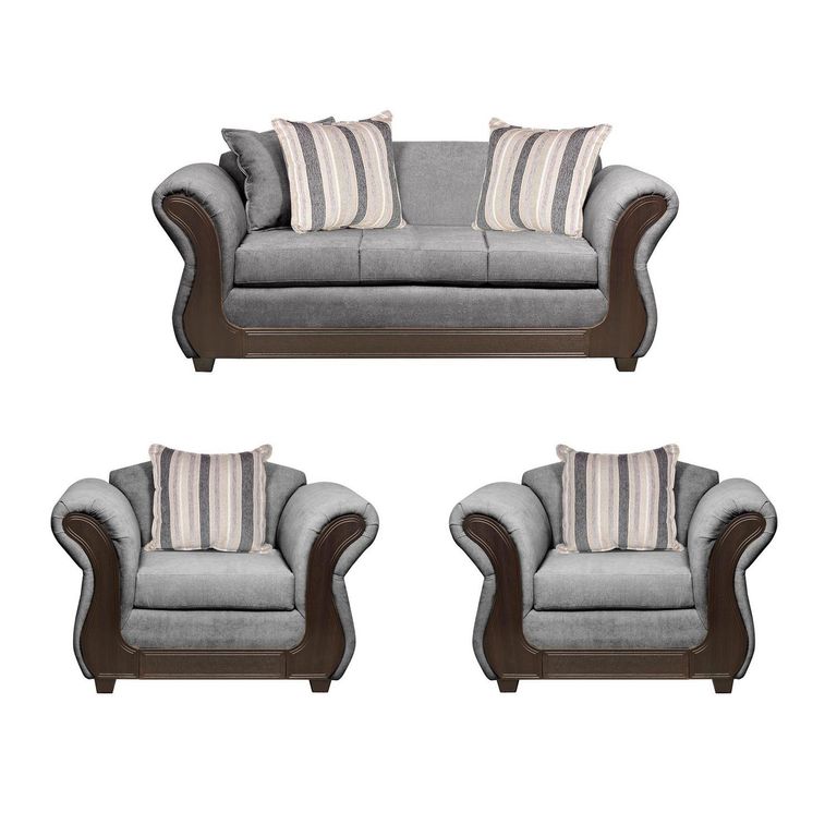 Set de Sofás Palermo 3 Cuerpos + 2 Sillones Tela