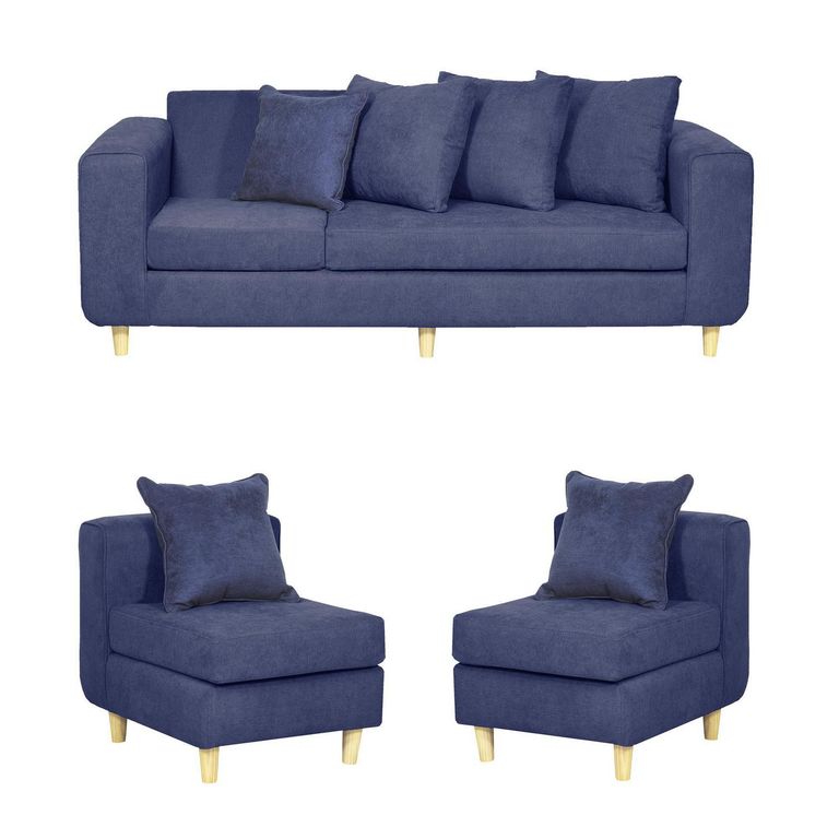 Set de Sofás Eagle 3 Cuerpos + 2 Sillones Tela