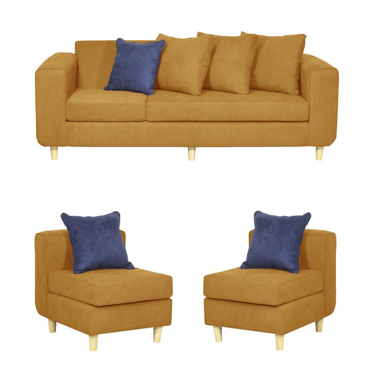 Set de Sofás Eagle 3 Cuerpos + 2 Sillones Tela