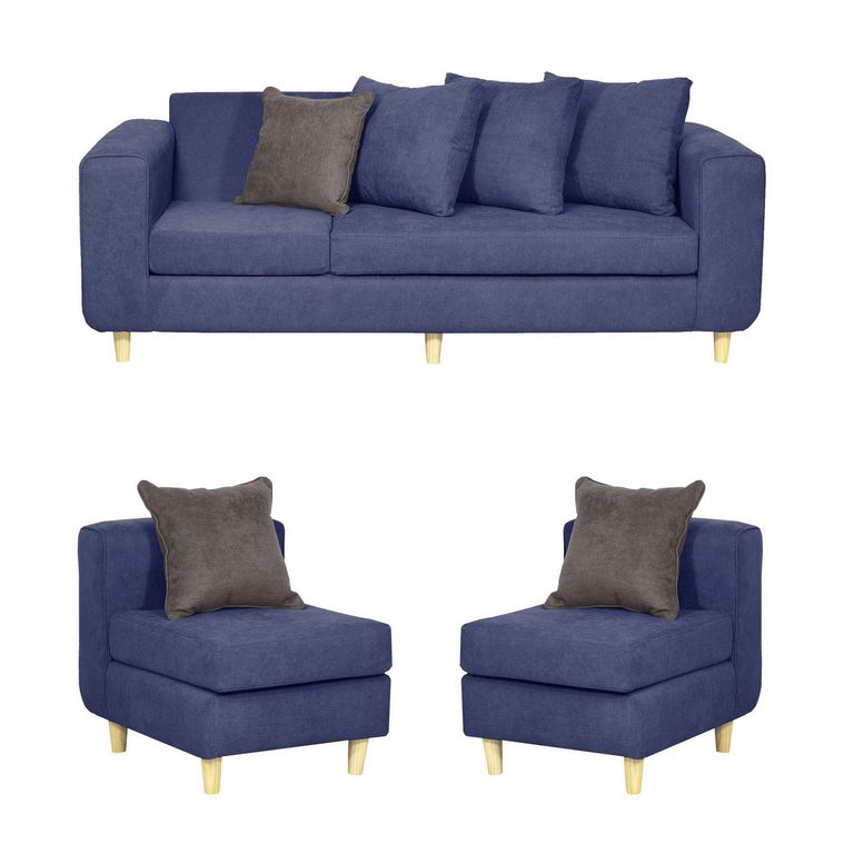 Set de Sofás Eagle 3 Cuerpos + 2 Sillones Tela