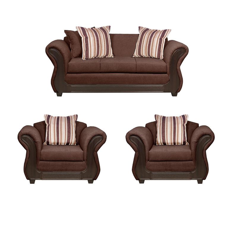 Set de Sofás Palermo 3 Cuerpos + 2 Sillones Tela