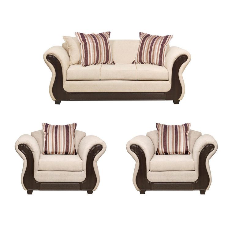 Set de Sofás Palermo 3 Cuerpos + 2 Sillones Tela