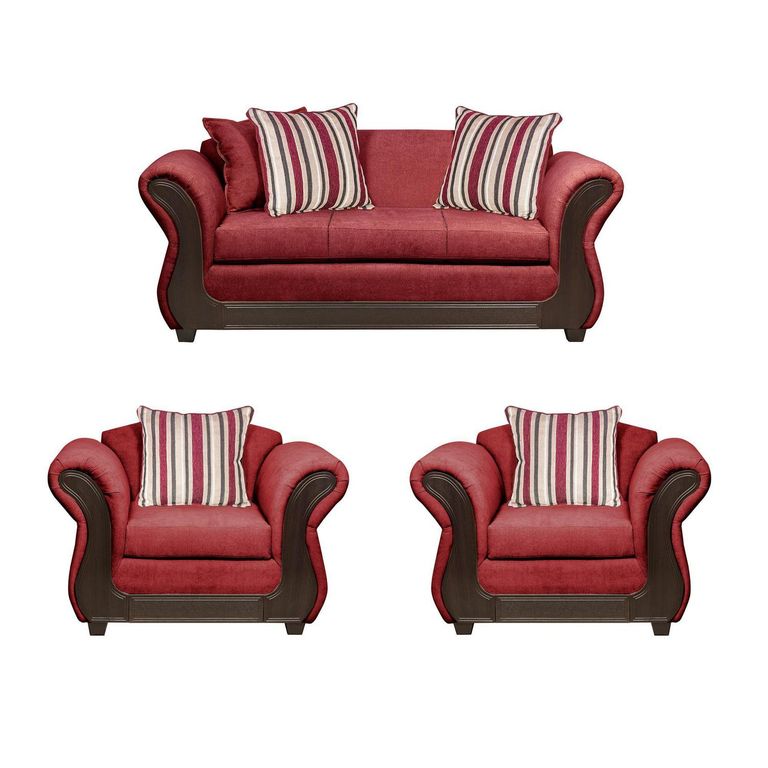 Set de Sofás Palermo 3 Cuerpos + 2 Sillones Tela