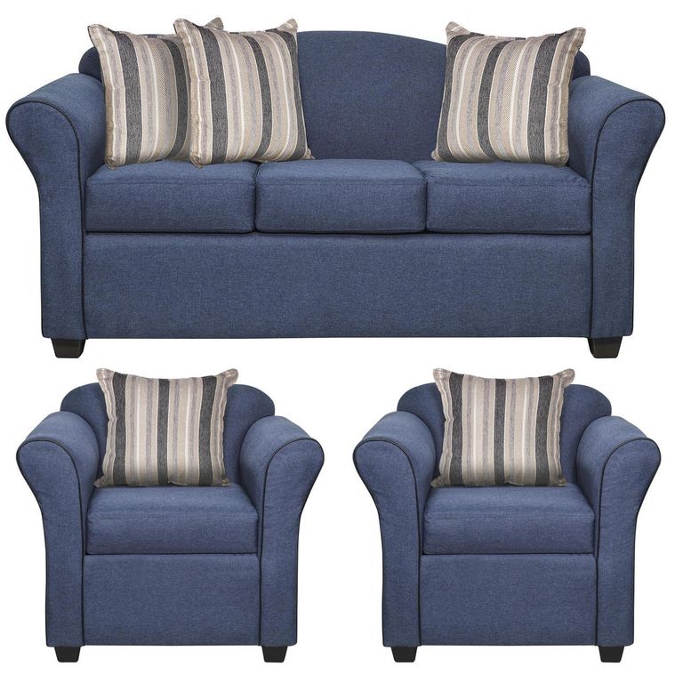 INTERMUEBLES Living 5 cuerpos Ducal 82x79x165 cm Azul