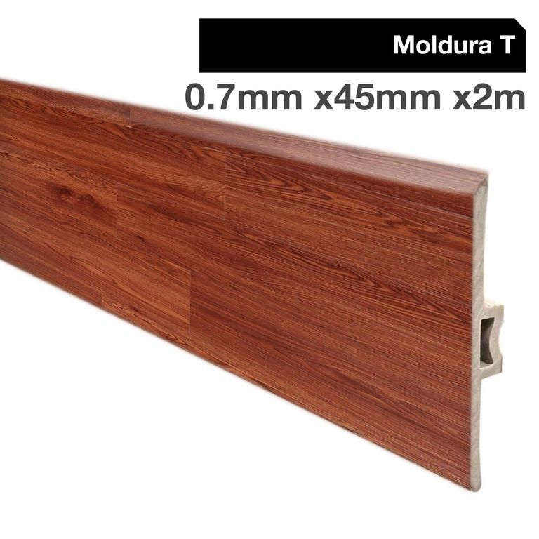 Moldura T PVC 2mt x 46mm Color Cedro.