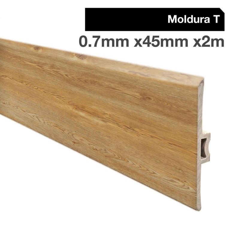 Moldura T PVC 2mt x 46mm Color Bamboo.