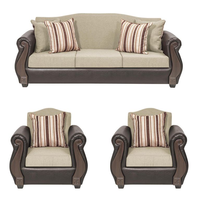 Living 3 cuerpos New Bugambilia 210x93x83 cm Café