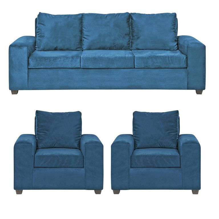 Set de Sofás Kahlo 3 Cuerpos + 2 Sillones Felpa