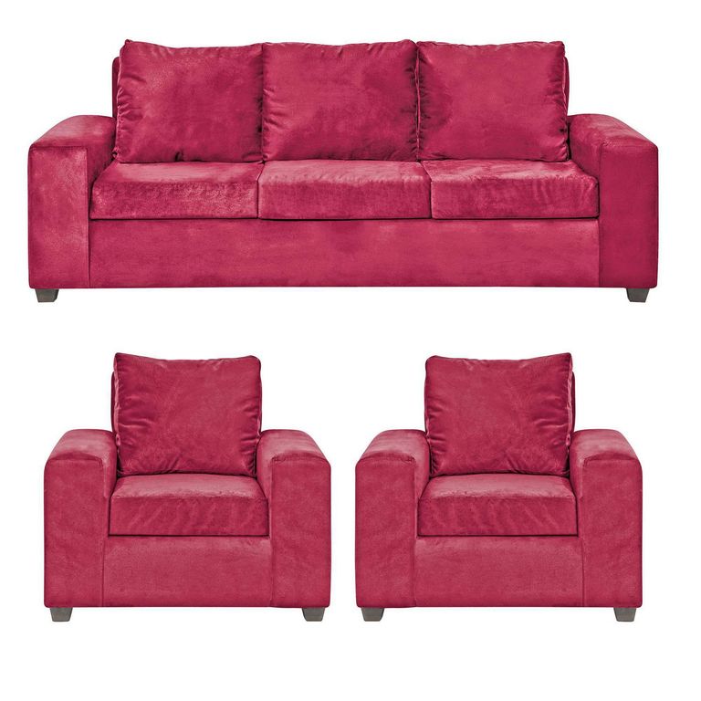Set de Sofás Kahlo 3 Cuerpos + 2 Sillones Felpa