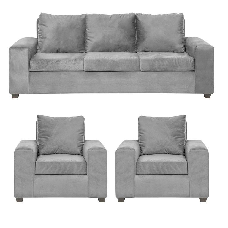 Set de Sofás Kahlo 3 Cuerpos + 2 Sillones Felpa