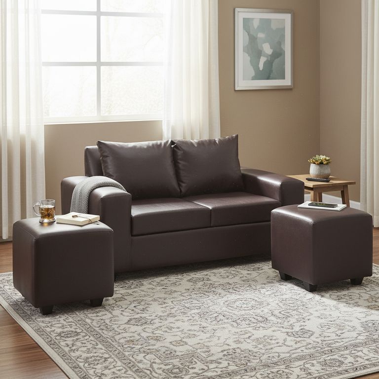 INTERMUEBLES Living 4 cuerpos Kahlo 167x86x80 cm Café