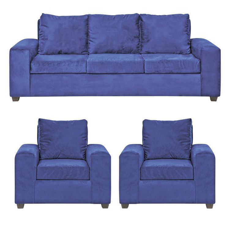 Set de Sofás Kahlo 3 Cuerpos + 2 Sillones Felpa
