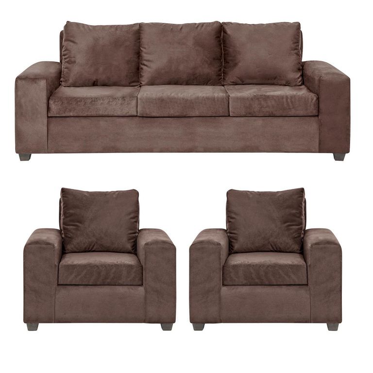Set de Sofás Kahlo 3 Cuerpos + 2 Sillones Felpa
