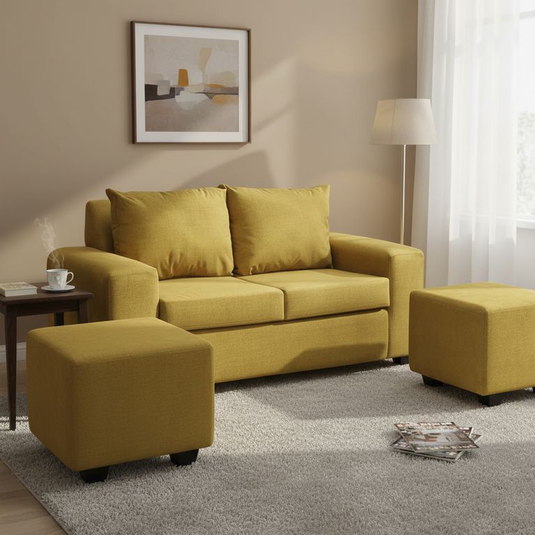 INTERMUEBLES Living 4 cuerpos Kahlo 167x86x80 cm Amarillo