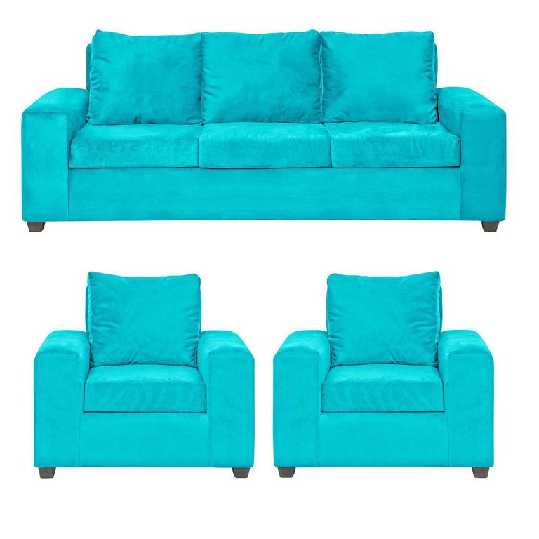 INTERMUEBLES Living 5 cuerpos Kahlo 225x86x80 cm Azul