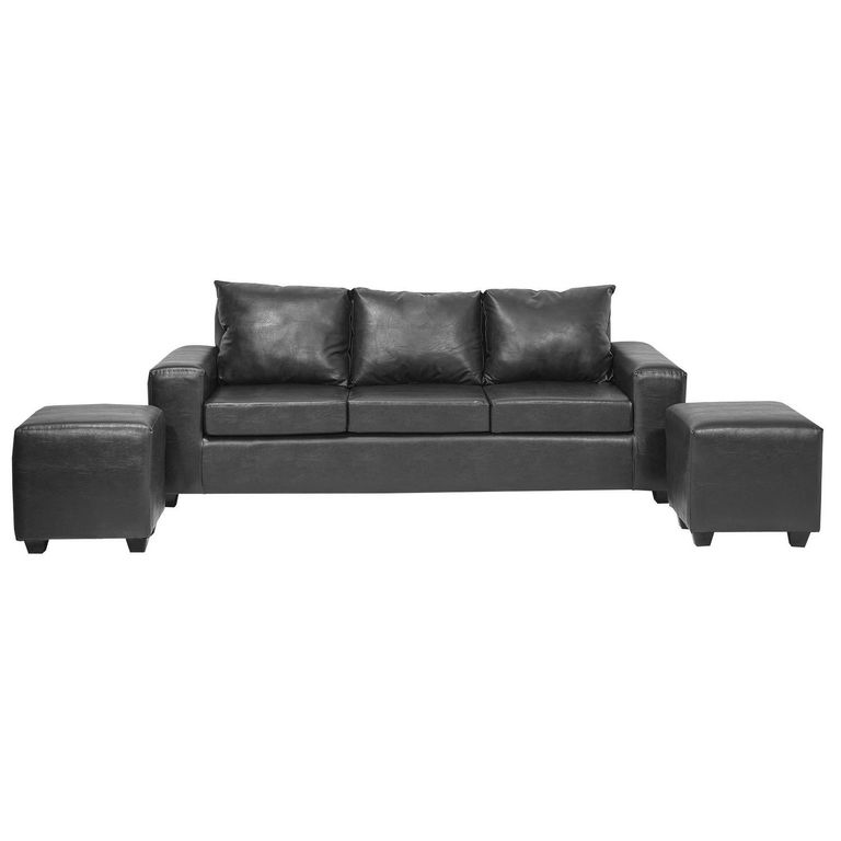 INTERMUEBLES Living 5 cuerpos Kahlo 225x86x80 cm Negro