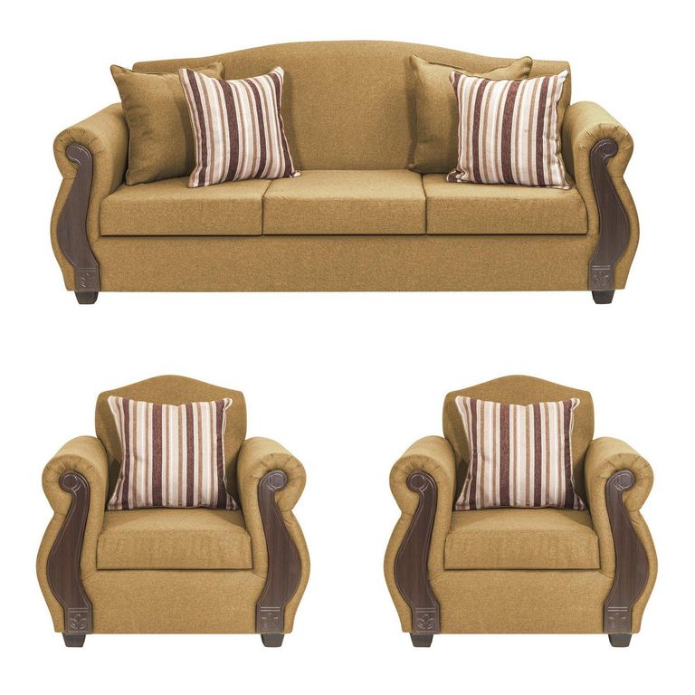 Set de Sofás New Bugambilia 3 Cuerpos + 2 Sillones Tela