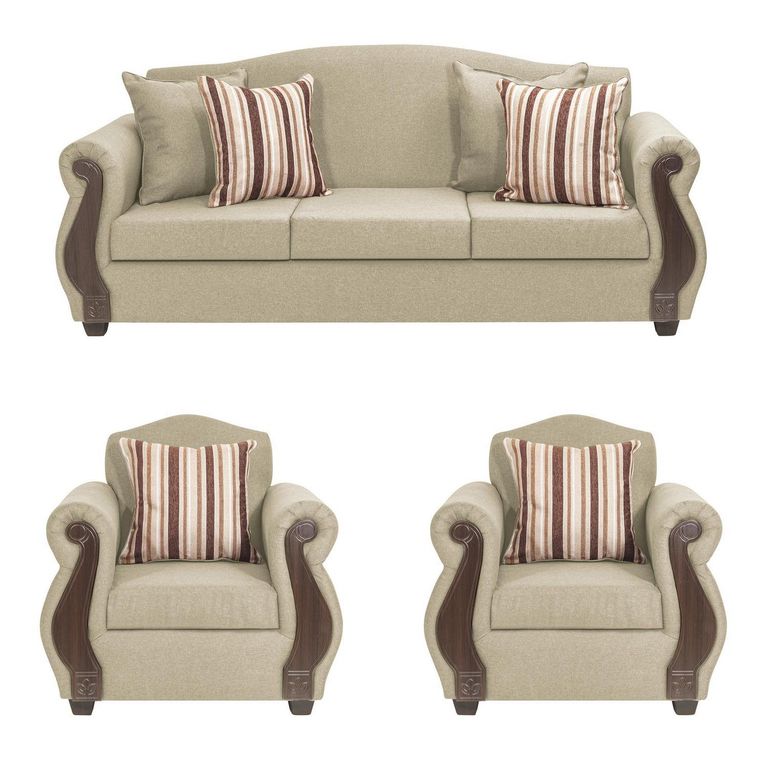 Set de Sofás New Bugambilia 3 Cuerpos + 2 Sillones Tela