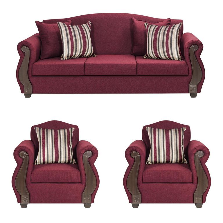 Set de Sofás New Bugambilia 3 Cuerpos + 2 Sillones Tela