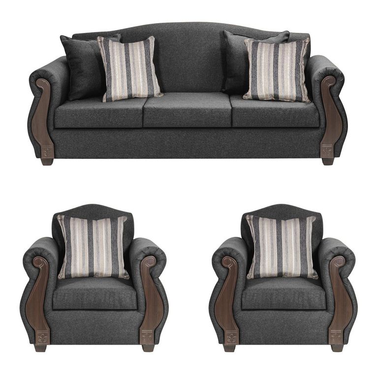 Set de Sofás New Bugambilia 3 Cuerpos + 2 Sillones Tela