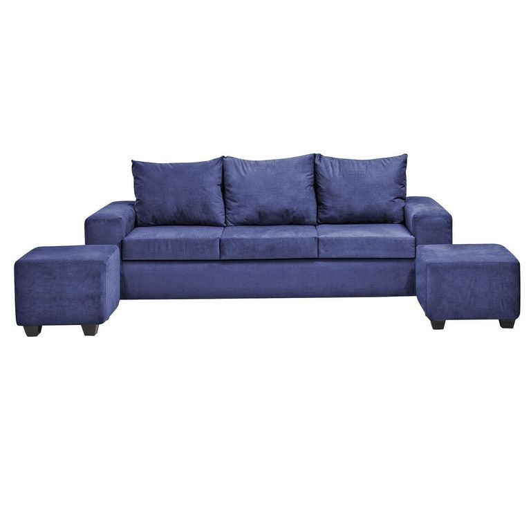 Set de Sofás Kahlo 3 Cuerpos + 2 Pouf Felpa
