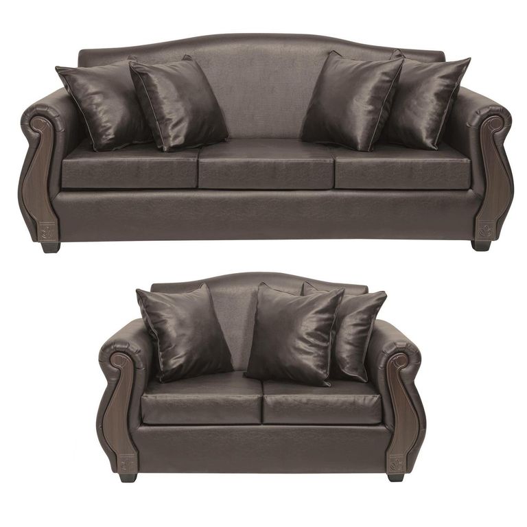 Set de Sofás New Bugambilia 3 y 2 Cuerpos Cuero Sintético