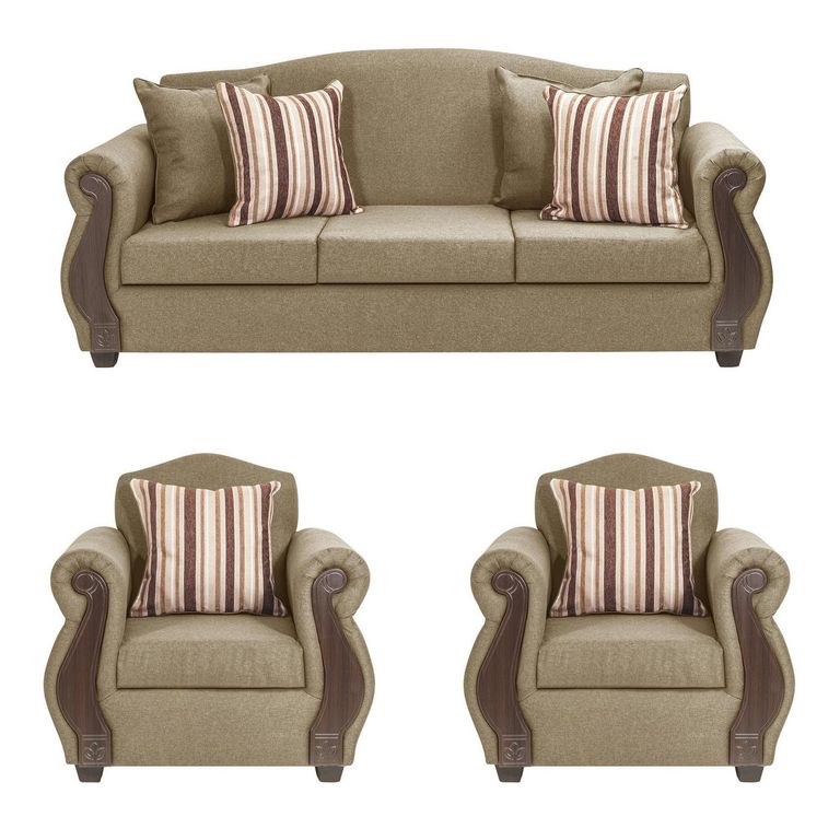 Set de Sofás New Bugambilia 3 Cuerpos + 2 Sillones Tela