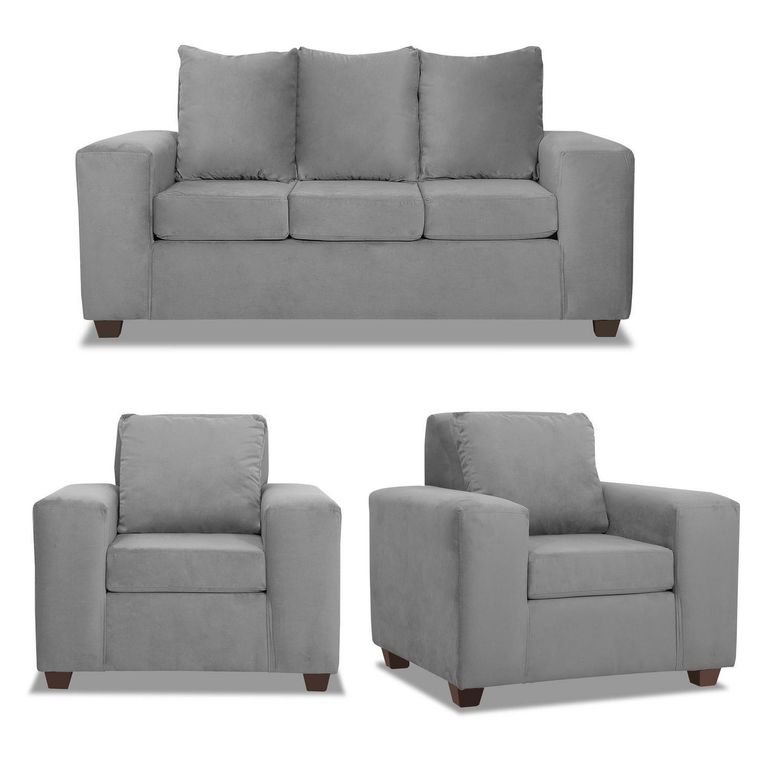 INTERMUEBLES Living 3 cuerpos Kahlo 167x86x80 cm Gris