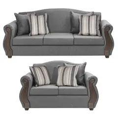 INTERMUEBLES - Living 3 cuerpos New Bugambilia 210x93x83 cm Gris Claro
