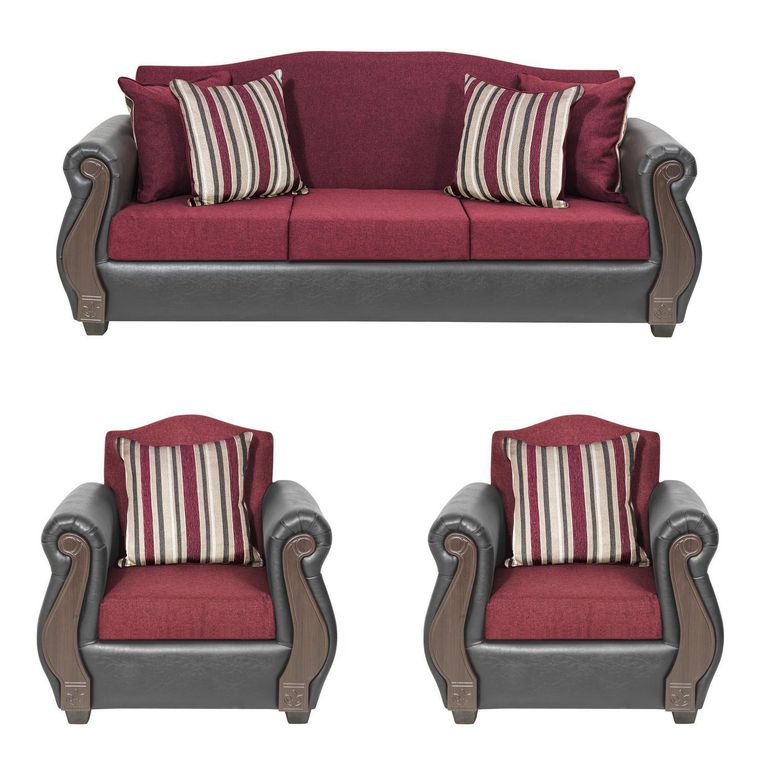 Set de Sofás New Bugambilia 3 Cuerpos + 2 Sillones Tela