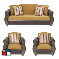 INTERMUEBLES - Living 5 cuerpos New Bugambilia 210x93x83 cm Café
