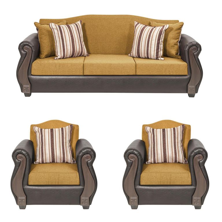 Living 3 cuerpos New Bugambilia 210x93x83 cm Café