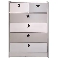 MUEBLES KIDS - Cajonera 6 Cajón 70x115x40 cm Blanco Gris
