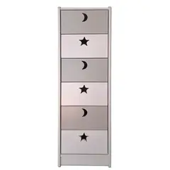 MUEBLES KIDS - Cajonera 6 Cajón(es) Slim 40x135x40 cm Blanco Gris