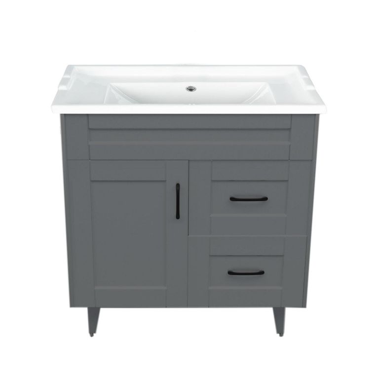 Kit mueble vanitorio Deluxe 80SK F gris 80 cm