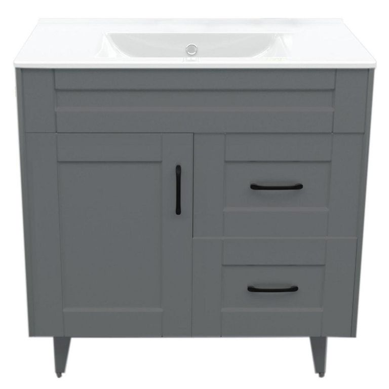 Kit mueble vanitorio Deluxe 80SK P gris 80 cm