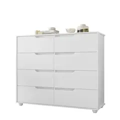 VEKKAHOME - Cómoda 8 Cajón(es) Doble Evo 136x116x45 cm Blanco