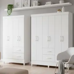 VEKKAHOME - Combo mobi 4p+6p 147x47x181 cm blanco