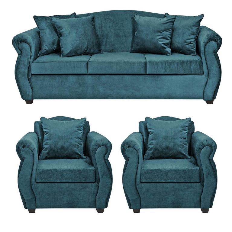 INTERMUEBLES Living 5 cuerpos Violeta 210x93x83 cm Azul